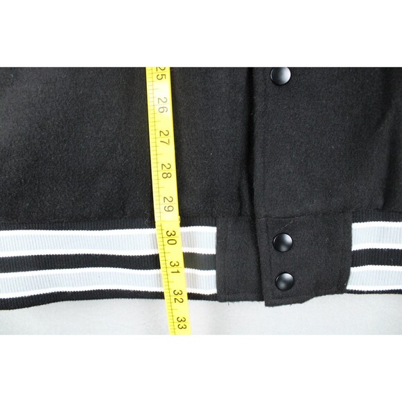 Oakland Raiders Varsity Jacket Mens White Black NFL Sleve Back Embroidered 3XL - Picture 2 of 16